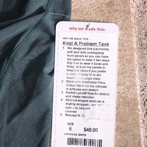 NWT Lululemon Knot a problem tank 6 - Picture 4 of 4